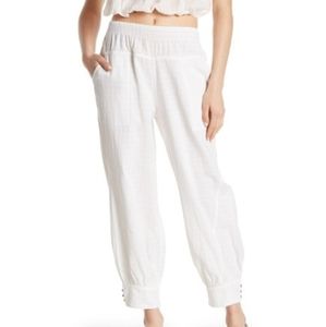 FREE PEOPLE Ivory Check It Pants